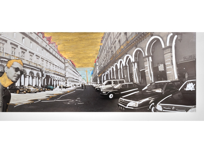 ‘Arles, Paris … and.’ series, 1989-2014 % C-print, crayon doré et argenté, gouache<br/>23,5 x 51,5 cm	 (9 1/4 x 20 1/4 in.)<br/><br/>C-print, gold and silver pen, gouache <br/>23,5 x 51,5 cm	 (9 1/4 x 20 1/4 in.)<br/><br/>