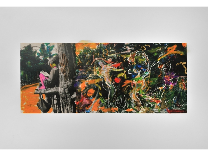 ‘Arles, Paris … and.’ series, 1989-2014 % C-print, crayon doré et argenté, gouache<br/>30,5 x 45 cm (12 x 17 3/4 in.)<br/><br/>C-print, gold and silver pen, gouache<br/>30,5 x 45 cm (12 x 17 3/4 in.)<br/><br/>