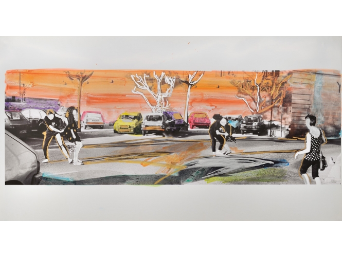 ‘Arles, Paris … and.’ series, 1989-2014 % C-print, crayon doré et argenté, gouache<br/>61 x 112 cm (24 x 44 1/8 in.)<br/><br/>C-print, gold and silver pen, gouache<br/>61 x 112 cm (24 x 44 1/8 in.)<br/><br/>