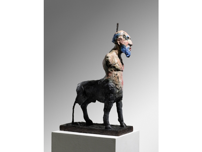 Kentaur, 2014 % Bronze peint<br/>Painted bronze<br/>68 x 41 x 20 cm <br/>(26 3/4 x 16 1/8 x 7 7/8 in.)<br/><br/>