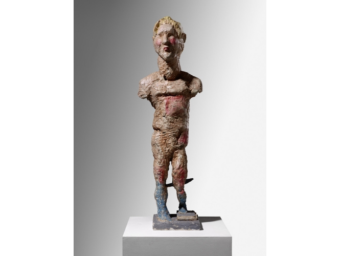Ohne Titel, 2014 % Plâtre peint<br/>Painted plaster<br/>138 x 44 x 32 cm<br/>(54 3/8 x 17 3/8 x 12 5/8 in.)<br/><br/>