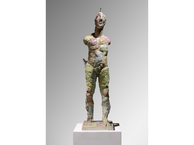 Ohne Titel, 2014 % Plâtre peint<br/>Painted plaster<br/>95 x 35 x 24 cm<br/>(37 3/8 x 13 3/4 x 9 1/2 in.)<br/><br/>
