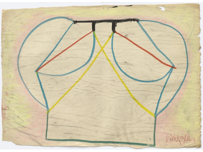 Ohne Titel (Dithyrambe), 1964 % Crayon de cire et pastel sur papier<br/>Wax pencil and pastel on paper<br/>48,1 x 66 cm (18 7/8 x 26 in.)<br/><br/>