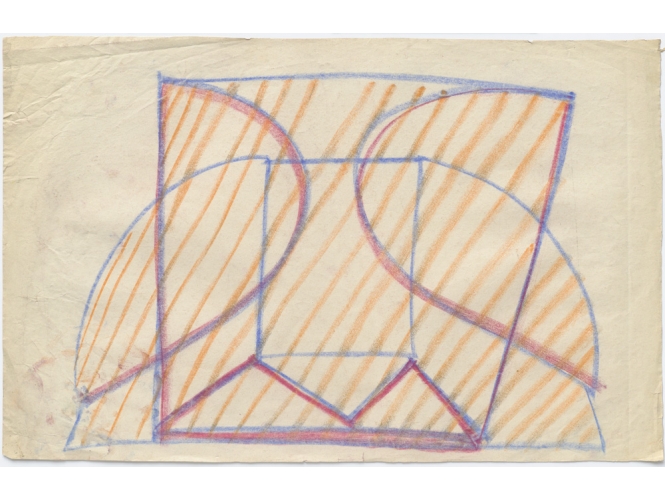 Ohne Titel (Dithyrambe), 1964 % Crayon de cire sur papier<br/>Wax pencil on paper<br/>42 x 65,5 cm (16 1/2 x 25 3/4 in.)<br/><br/>