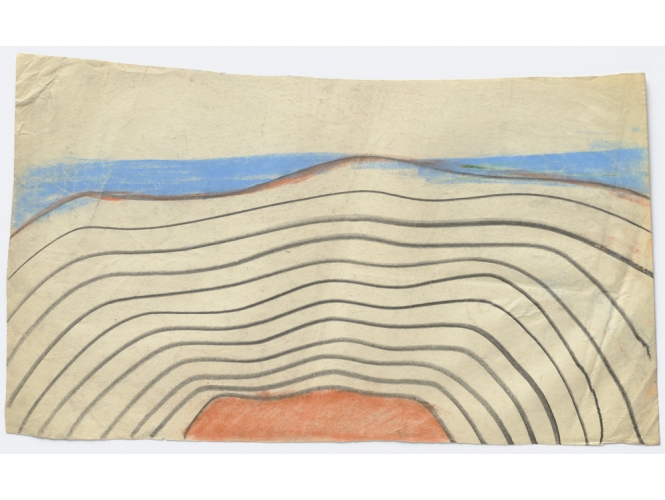 Ohne Titel (Dithyrambe), 1964 % Crayon et pastel sur papier<br/>Pencil and pastel on paper<br/>37,9 x 65,3 cm (14 7/8 x 25 3/4 in.)<br/><br/>
