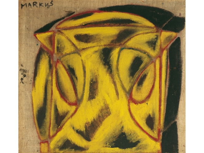 Dithyrambe, 1963 % Détrempe sur toile<br/>Tempera on canvas<br/>93 x 102 cm (36 5/8 x 40 1/8 in.)<br/><br/>