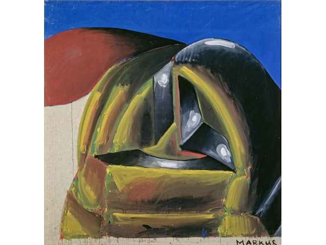 Dithyrambe mit Hügel, 1964 % Détrempe sur tissu<br/>Tempera on fabric<br/>150 x 150 cm (59 x 59 in.)<br/><br/>