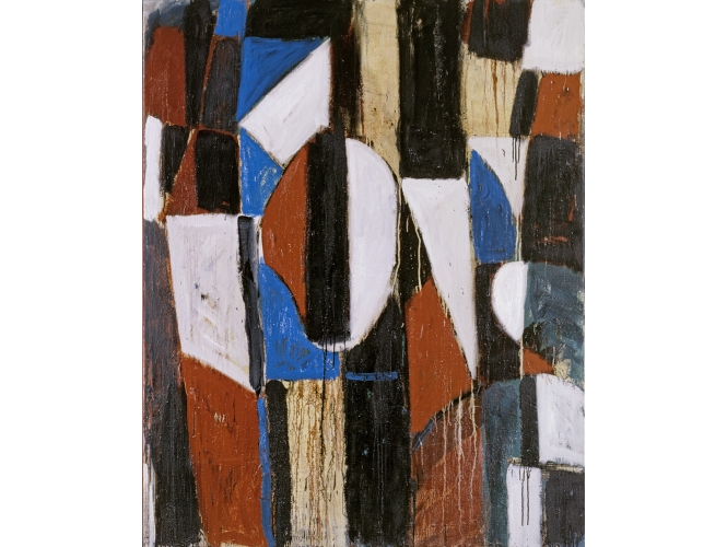 Ohne Titel (Kongo – Korrektur des Konstruktivismus), 1981 % Huile sur toile<br/>Oil on canvas<br/>162 x 130 cm (63 3/4 x 51 1/8 in.)<br/><br/>