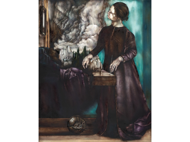 SANS TITRE, 2015 % Huile sur bois <br/>Oil on wood<br/>75 x 60 cm <br/>(29 1/2 x 23 5/8 in.)<br/><br/>