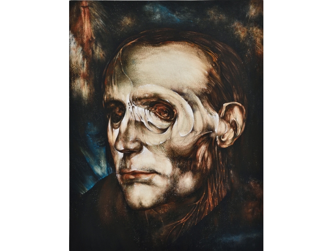 ŒDIPE, 2014 % Gouache sur bois<br/>Gouache on wood<br/>26 x 20 cm (10 1/4 x 7 7/8 in.)<br/><br/>
