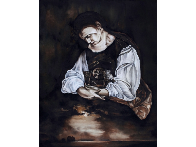 SANS TITRE, 2014 % Huile sur bois<br/>Oil on wood<br/>50 x 40 cm <br/>(19 5/8 x 15 3/4 in.)<br/><br/>