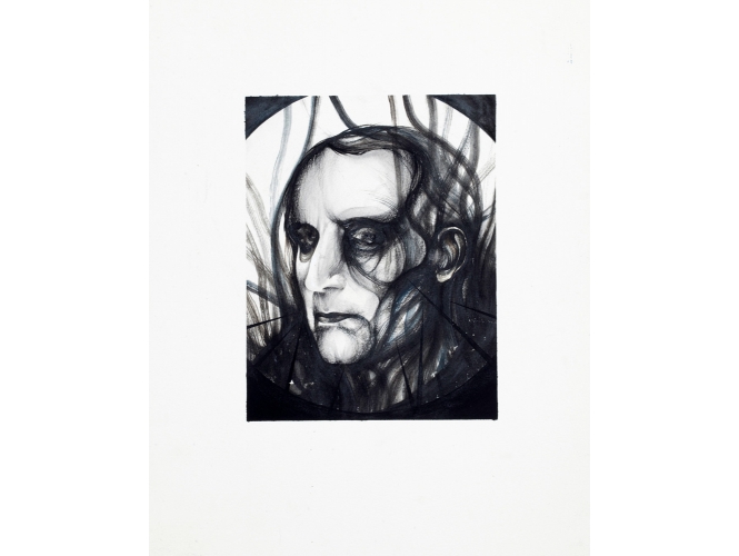 SANS TITRE, 2014 % Gouache, grattage sur papier<br/>Gouache, scratching on paper<br/>49 x 38 cm <br/>(19 1/4 x 15 in.)<br/><br/>