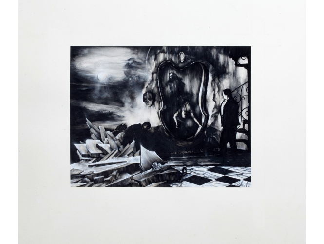 SANS TITRE, 2014 % Gouache sur papier <br/>Gouache on paper<br/>56 x 76 cm <br/>(22 x 29 7/8 in.)<br/><br/>