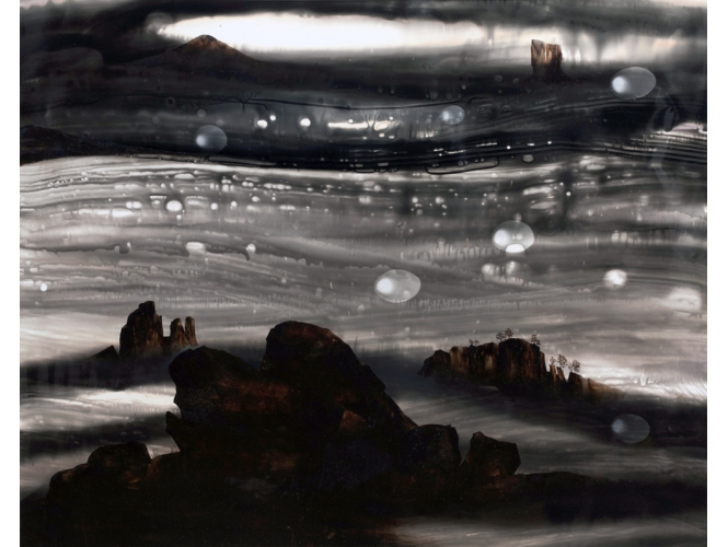 ATOPIA, LETTER TO CASPAR FRIEDRICH, 2014 % Gouache et collage sur papier <br/>Gouache and collage on paper<br/>56 x 76 cm (22 x 29 7/8 in.)<br/><br/>