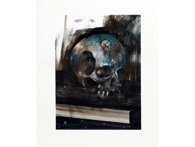 SANS TITRE, 2014 % Gouache, grattage sur papier<br/>Gouache, scratching on paper<br/>38 x 28 cm <br/>(15 x 11 in.)<br/><br/>