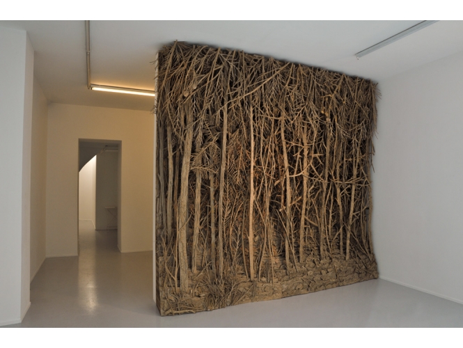 Forêt 1, 2015 % Bois et carton<br/>Wood and cardboard <br/>310 x 332 x 39 cm<br/>Photo: Olivier Toggwiler<br/><br/>