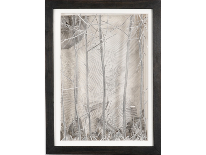 Dessin 9, 2015 % Mine de plomb sur papier et papier calque<br/>Graphite on paper and tracing paper <br/>39,5 x 29,5 x 10 cm<br/><br/>Photo: Olivier Toggwiler<br/><br/>