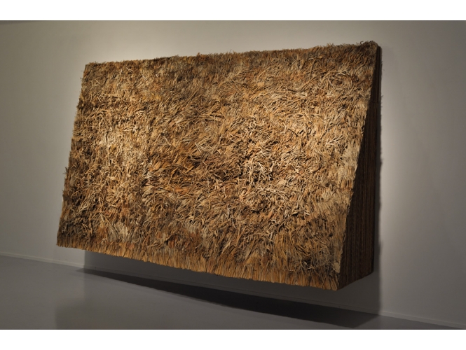 Herbes, 2015 % Bois et carton<br/>Wood and cardboard <br/>167 x 280 x 274 cm<br/>Photo: Olivier Toggwiler<br/><br/>