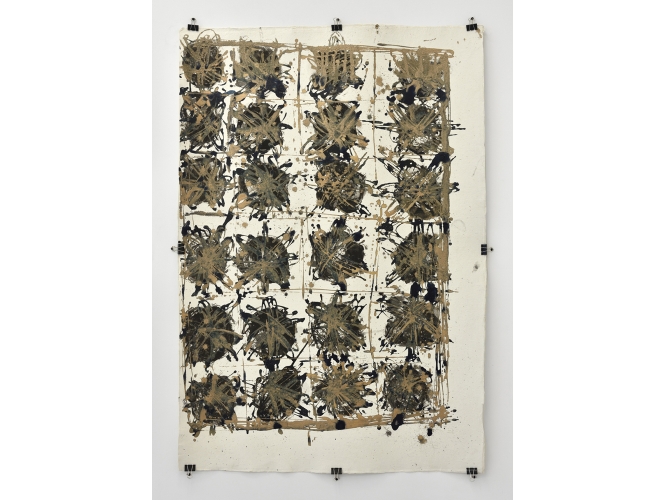 Sans titre, 2015 % Encre et acrylique sur papier de coton fait main / Ink and acrylic on hand made cotton rag paper<br/>163 x 155 cm	<br/>(64 1/8 x 61 in.)<br/><br/>