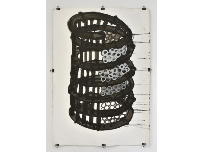 Sans titre, 2015 % Encre et acrylique sur papier de coton fait main / Ink and acrylic on hand made cotton rag paper<br/>135 x 94 cm	<br/>(53 1/8 x 37 in.)<br/><br/>