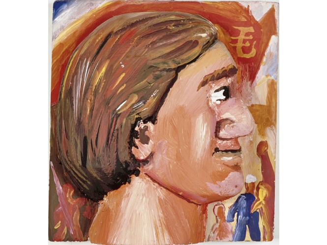 Mao wird ewig leben, 1976 % Bois de tilleul peint / Lime wood, painted<br/>16 x 15 x 5 cm	<br/>(6 1/4 x 5 7/8 x 2 in.)<br/>JIP 2/4<br/><br/>