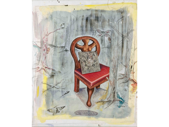 Wo der Adler, 1998 % Huile sur toile / Oil on canvas<br/>120 x 100 cm	<br/>(47 1/4 x 39 3/8 in.)<br/>JI 914/00<br/><br/>
