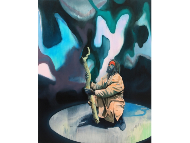 Rejoicing in the hands, 2016 % Huile sur toile / Oil on canvas<br/>200 x 160 cm<br/><br/>