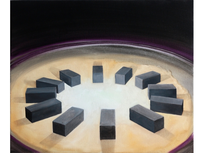 Ritual, 2016 % Huile sur toile / Oil on canvas<br/>46 x 55 cm<br/><br/>