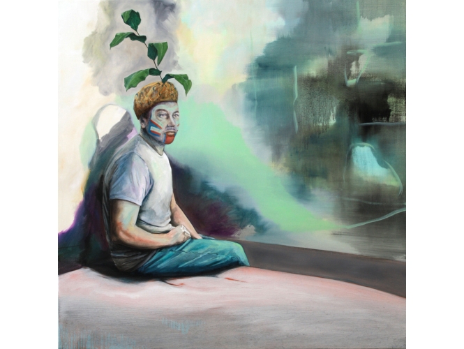 Waiting Period, 2016 % Huile sur toile / Oil on canvas<br/>150 x 150 cm<br/><br/>