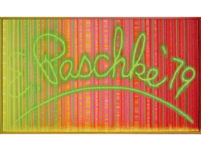 Cadmium Signature, 1979 % Huile sur toile / Oil on canvas <br/>40,64 x 71,12 cm <br/>(16 x 28 in.)<br/><br/>