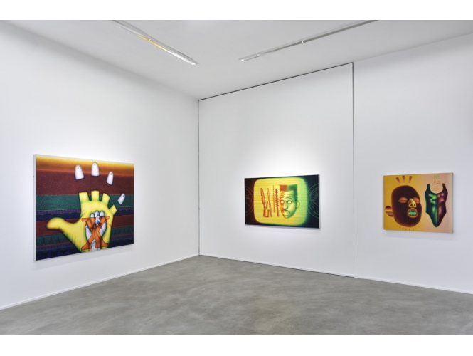 Vue de l’exposition / View of the exhibition, 2018 % "Chicago Underground",<br/>Galerie Suzanne Tarasieve, Paris<br/>Photo: Rebecca Fanuele<br/><br/>
