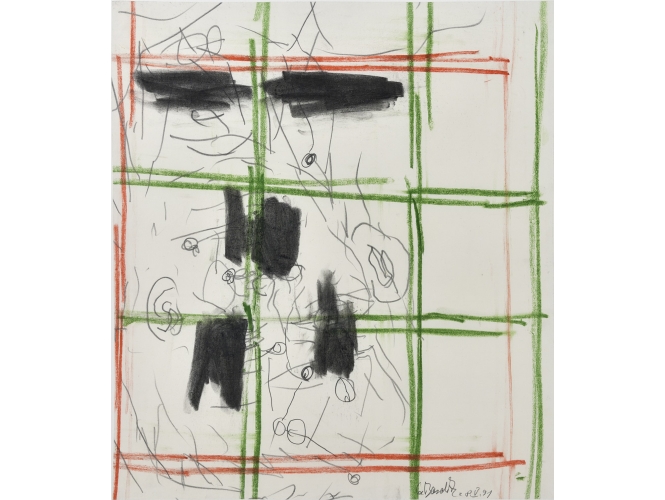 GEORG BASELITZ, « Ohne Titel », 8.V.91 % Gouache, pastel, encre de Chine sur papier / Gouache, pastel, Indian ink on paper<br/>99,8 x 69,8 cm  <br/>(39 1/4 x 27 1/2 in.)<br/>ZGB 857/00<br/><br/>