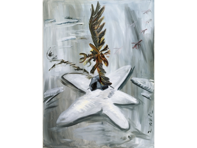 JÖRG IMMENDORFF, « Adlerstern », 1982 % Huile sur toile / Oil on canvas<br/>200 x 150 cm  <br/>(78 3/4 x 59 in.)<br/>JI 448/00<br/><br/>