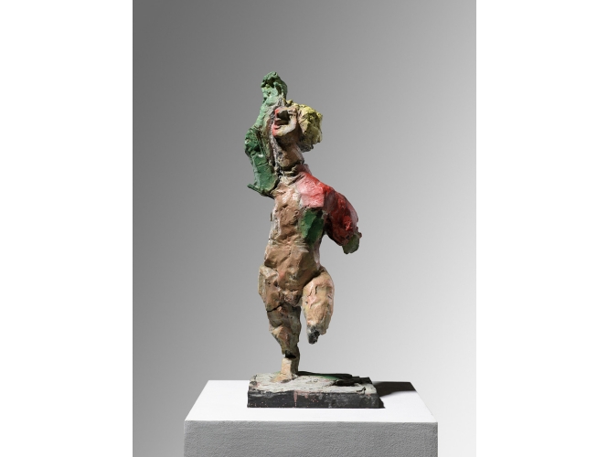 Markus Lüpertz, “David – mit Drahtfuß”, 2005 % Bronze peint / Painted bronze<br/>51,5 x 20 x 16,5 cm  <br/>(20 1/4 x 7 7/8 x 6 1/2 in.)<br/>Ed 3/6 + 1 AP<br/>MLP 174/3<br/><br/>