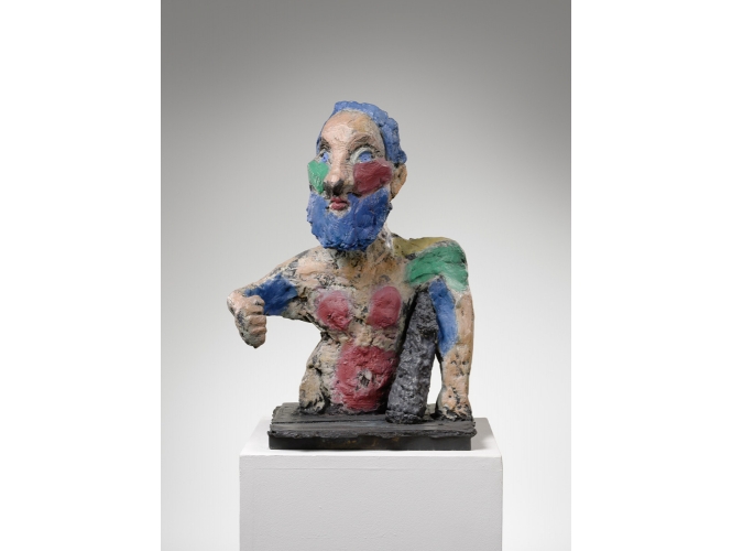 Markus Lüpertz, “Herkules Entwurfsmodell 30”, 2010 % Bronze peint / Painted bronze<br/>50 x 32 x 21 cm  <br/>(19 5/8 x 12 5/8 x 8 1/4 in.)<br/>ed 1/6 + 1 AP<br/>MLP 237/1<br/><br/>
