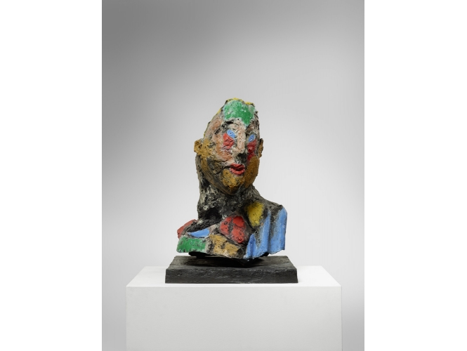 Markus Lüpertz, “Athene Büste”, 2010 % Bronze peint / Painted bronze<br/>72 x 50 x 50 cm  <br/>(28 3/8 x 19 5/8 x 19 5/8 in.)<br/>Ed 1/6 + 1 AP<br/>MLP 246/1<br/><br/>