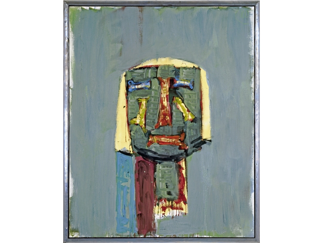 Markus Lüpertz, “Männer ohne Frauen. Parsifal”, 1993 % Tempera, huile sur toile / Tempera, oil on canvas<br/>162 x 130 cm  <br/>(63 3/4 x 51 1/8 in.)<br/>ML 1087/00<br/><br/>
