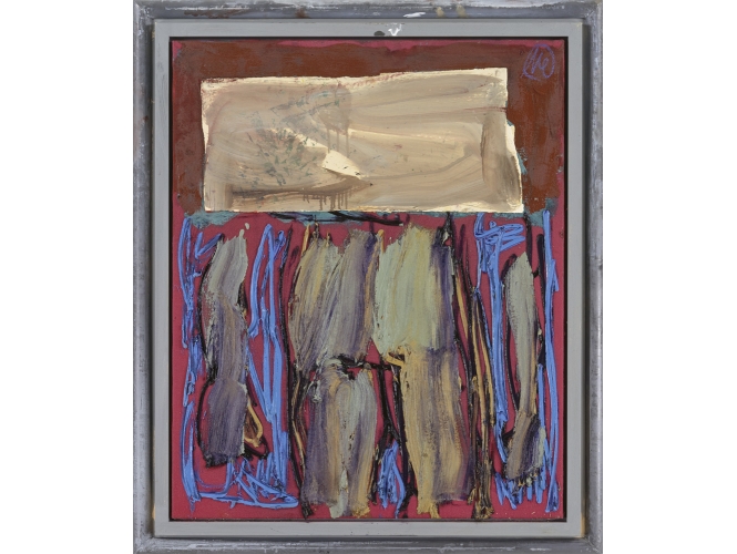 Markus Lüpertz, “Rückenakt”, 2005 % Huile sur papier sur tissu / Oil on paper on fabric<br/>110 x 90 cm  <br/>(43 1/4 x 35 3/8 in.)<br/>ML 1840/00<br/><br/>
