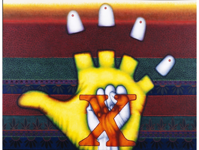 Mano Insano, 1999 % Huile sur toile / Oil on canvas <br/>152,4 x 198,12 cm <br/>(60 x 78 in.)<br/><br/>