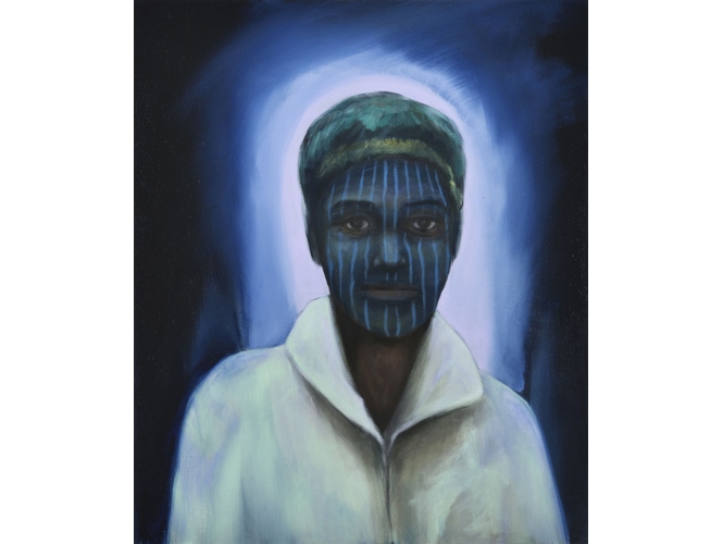 Sans titre, 2019 % Huile sur toile / Oil on canvas<br/>55 x 46 cm	<br/>(21 5/8 x 18 1/8 in.)<br/><br/>