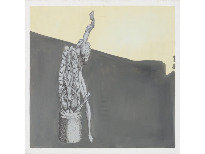 Malbesuch, 2005 % Huile sur toile / Oil on canvas<br/>100 x 100 cm	<br/>(39 3/8 x 39 3/8 in.)<br/>JI 1384<br/><br/>