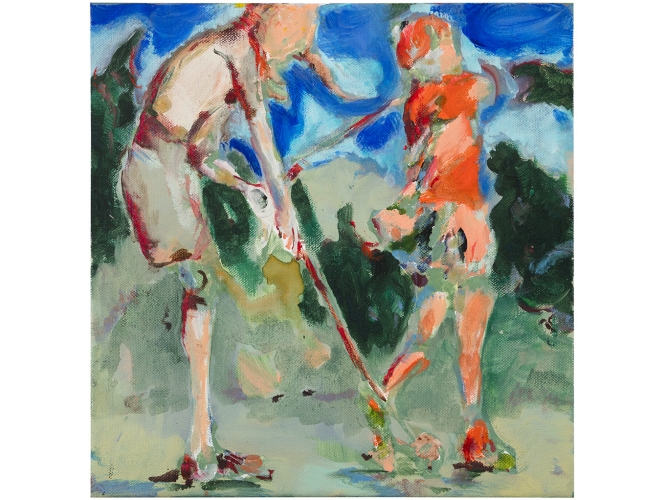 Outdoor Confessions IV, 2019 % Huile sur toile / Oil on canvas<br/>30 x 30 cm <br/>(11 3/4 x 11 3/4 in.)