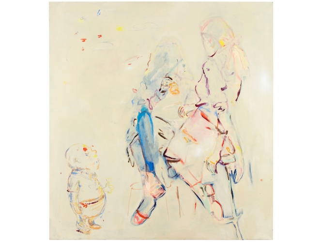 Thought Doesn’t Move Things, 2019 % Acrylique et huile sur toile / Acrylic and oil on canvas <br/>160 cm × 150 cm<br/>(63 x 59 in.)<br/><br/>