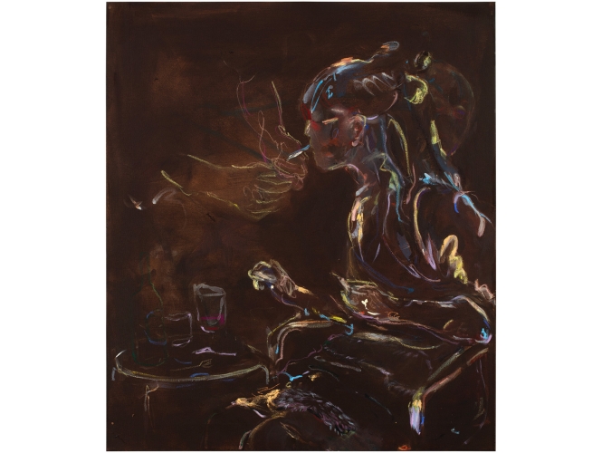 Ecce Homo, 2018 % Acrylique, pastel et huile sur toile / Acrylic, pastel and oil on canvas <br/>110 cm × 95 cm<br/>(43 1/4 x 37 3/8 in.)<br/><br/>