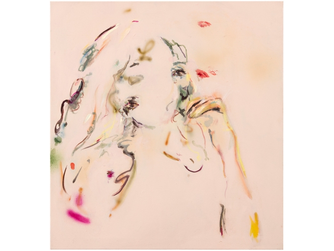 Entirely Personal Matter III, 2019 % Spray, acrylique, pastel et huile sur toile / Spray, acrylic, pastel and oil on canvas<br/>80 cm × 75 cm<br/>(31 1/2 x 29 1/2 in.)<br/><br/>
