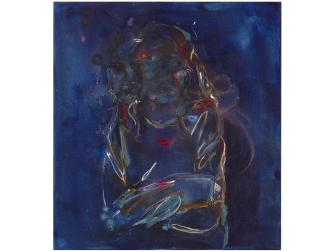 Not Worrying about it at All, 2018 % Acrylique, pastel et huile sur toile / Acrylic, pastel and oil on canvas <br/>100 cm × 90 cm<br/>(39 3/8 x 35 3/8 in.)<br/><br/>