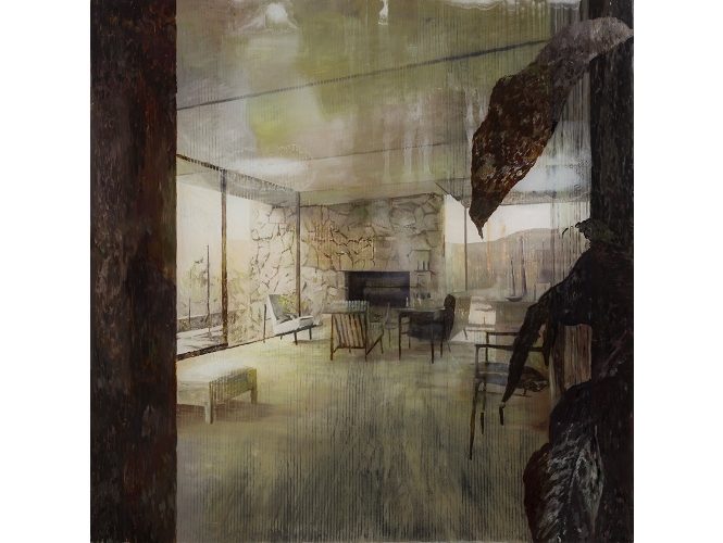 If I had a magic carpet, 2016 % Huile sur plexiglas / Oil on plexiglas<br/>72 x 72 cm <br/>(28 3/8 x 28 3/8 in.)<br/><br/>