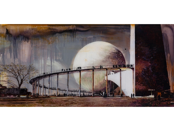 The Crossing #5, 2019 % Huile sur plexiglas / Oil on plexiglas<br/>72 x 152 cm  <br/>(28 3/8 x 59 7/8 in.)<br/><br/>