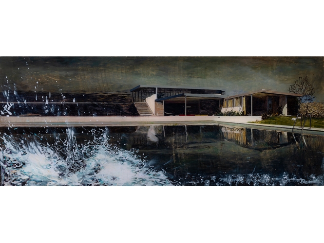 The Crossing #6, 2019 % Huile sur plexiglas / Oil on plexiglas<br/>72 x 177 cm  <br/>(28 3/8 x 69 5/8 in.)<br/><br/>