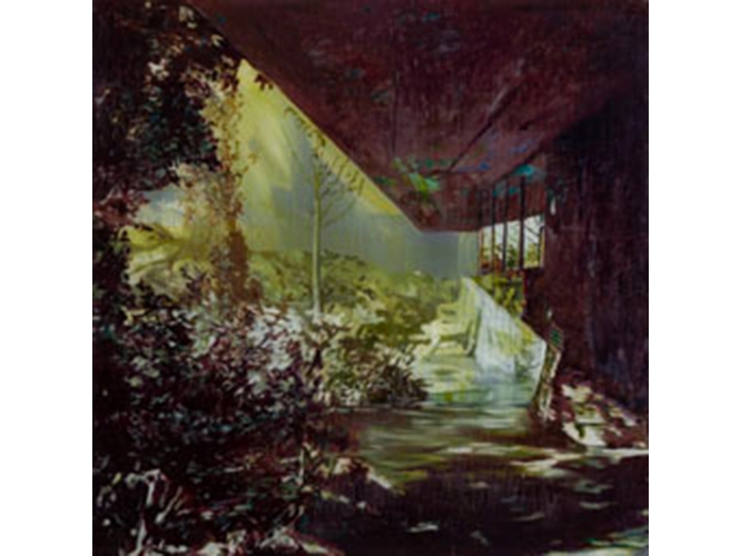 Half Out, 2019 % Huile sur plexiglas / Oil on plexiglas<br/>72 x 72 cm <br/>(28 3/8 x 28 3/8 in.)<br/><br/>